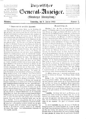 Bayerischer General-Anzeiger (Nürnberger Abendzeitung) Donnerstag 9. Januar 1862