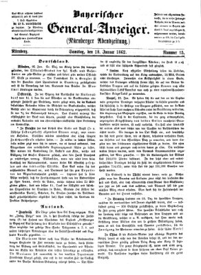 Bayerischer General-Anzeiger (Nürnberger Abendzeitung) Samstag 18. Januar 1862