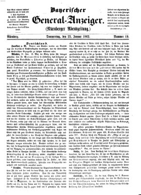 Bayerischer General-Anzeiger (Nürnberger Abendzeitung) Donnerstag 23. Januar 1862