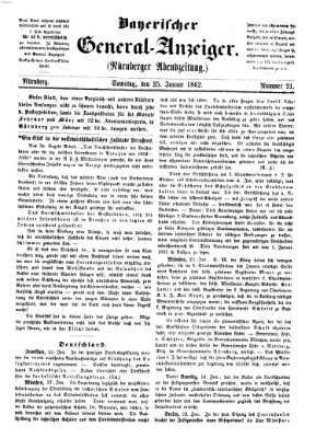 Bayerischer General-Anzeiger (Nürnberger Abendzeitung) Samstag 25. Januar 1862