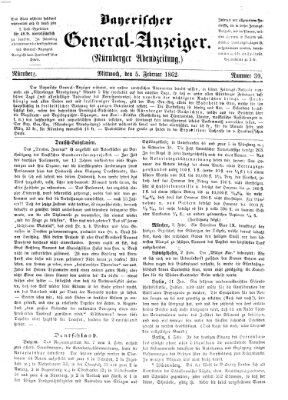 Bayerischer General-Anzeiger (Nürnberger Abendzeitung) Mittwoch 5. Februar 1862