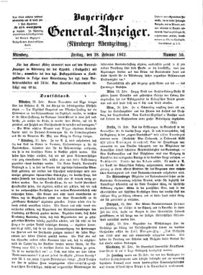 Bayerischer General-Anzeiger (Nürnberger Abendzeitung) Freitag 28. Februar 1862