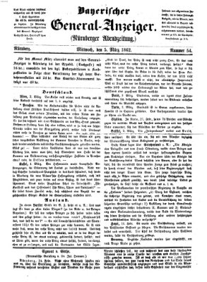 Bayerischer General-Anzeiger (Nürnberger Abendzeitung) Mittwoch 5. März 1862