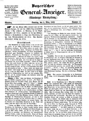 Bayerischer General-Anzeiger (Nürnberger Abendzeitung) Samstag 8. März 1862