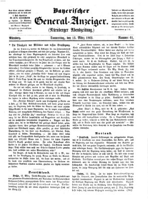 Bayerischer General-Anzeiger (Nürnberger Abendzeitung) Donnerstag 13. März 1862