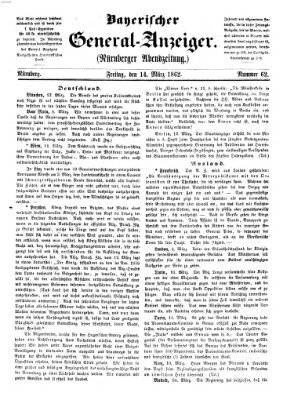 Bayerischer General-Anzeiger (Nürnberger Abendzeitung) Freitag 14. März 1862