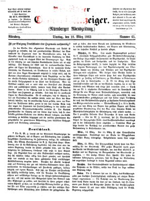 Bayerischer General-Anzeiger (Nürnberger Abendzeitung) Dienstag 18. März 1862