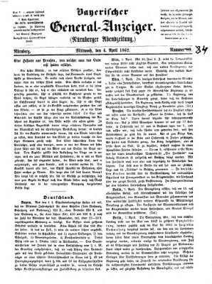 Bayerischer General-Anzeiger (Nürnberger Abendzeitung) Mittwoch 9. April 1862