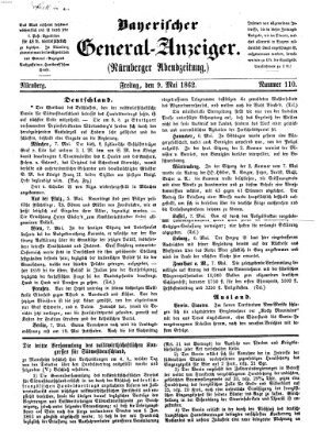 Bayerischer General-Anzeiger (Nürnberger Abendzeitung) Freitag 9. Mai 1862