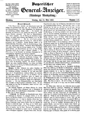 Bayerischer General-Anzeiger (Nürnberger Abendzeitung) Dienstag 13. Mai 1862