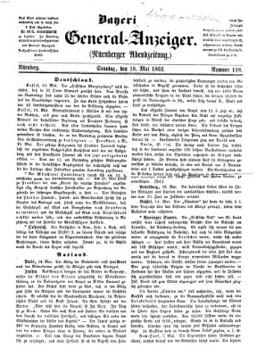 Bayerischer General-Anzeiger (Nürnberger Abendzeitung) Sonntag 18. Mai 1862