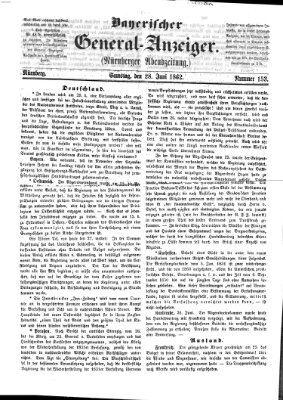 Bayerischer General-Anzeiger (Nürnberger Abendzeitung) Samstag 28. Juni 1862