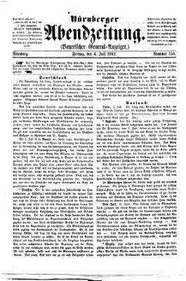 Nürnberger Abendzeitung Freitag 4. Juli 1862