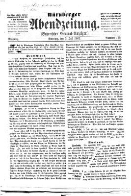 Nürnberger Abendzeitung Samstag 5. Juli 1862