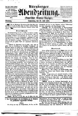 Nürnberger Abendzeitung Donnerstag 10. Juli 1862