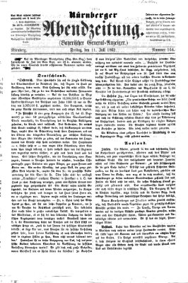 Nürnberger Abendzeitung Freitag 11. Juli 1862