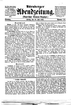 Nürnberger Abendzeitung Freitag 18. Juli 1862