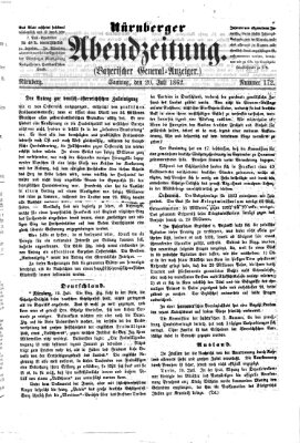 Nürnberger Abendzeitung Sonntag 20. Juli 1862