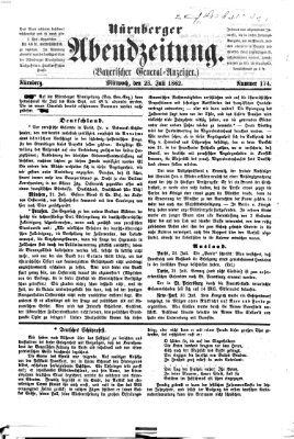 Nürnberger Abendzeitung Mittwoch 23. Juli 1862