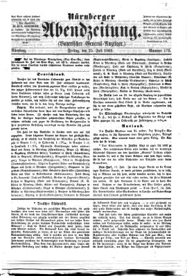 Nürnberger Abendzeitung Freitag 25. Juli 1862