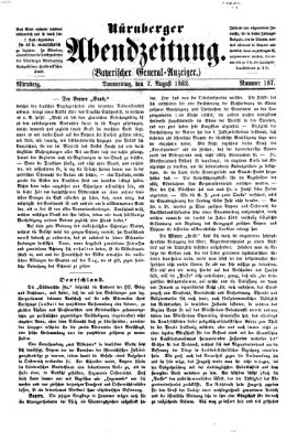 Nürnberger Abendzeitung Donnerstag 7. August 1862