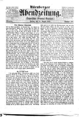 Nürnberger Abendzeitung Freitag 22. August 1862