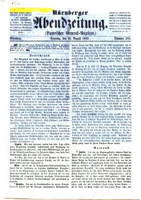 Nürnberger Abendzeitung Sonntag 31. August 1862