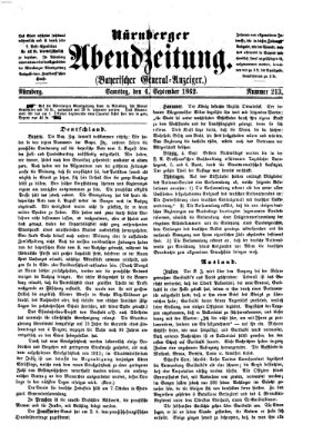 Nürnberger Abendzeitung Samstag 6. September 1862