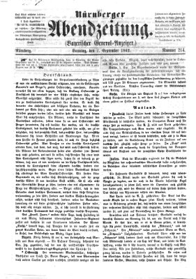 Nürnberger Abendzeitung Sonntag 7. September 1862