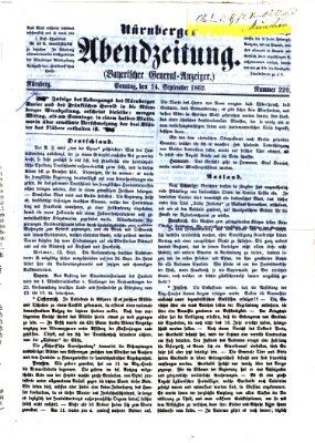 Nürnberger Abendzeitung Sonntag 14. September 1862