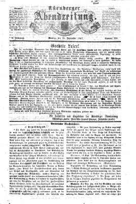 Nürnberger Abendzeitung Montag 15. September 1862