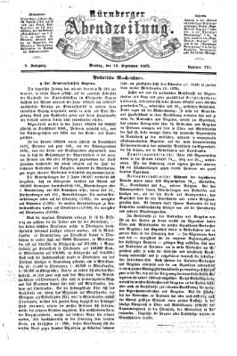 Nürnberger Abendzeitung Dienstag 16. September 1862