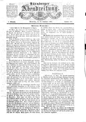 Nürnberger Abendzeitung Donnerstag 18. September 1862