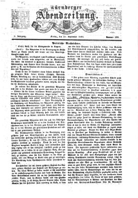 Nürnberger Abendzeitung Freitag 19. September 1862