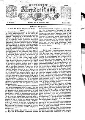 Nürnberger Abendzeitung Samstag 20. September 1862