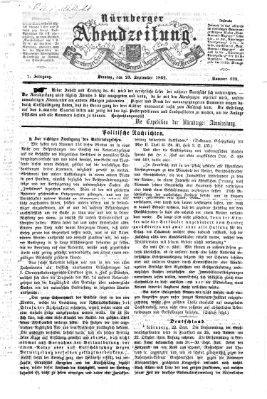 Nürnberger Abendzeitung Dienstag 23. September 1862