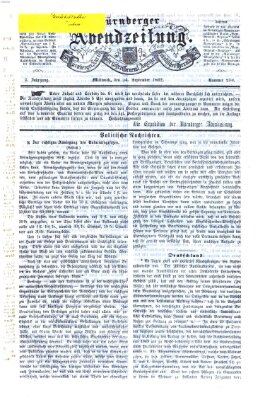 Nürnberger Abendzeitung Mittwoch 24. September 1862