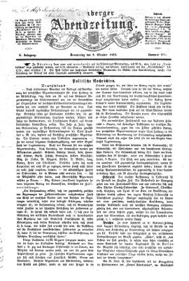 Nürnberger Abendzeitung Donnerstag 2. Oktober 1862