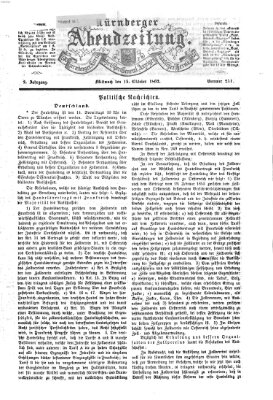 Nürnberger Abendzeitung Mittwoch 15. Oktober 1862