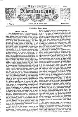 Nürnberger Abendzeitung Samstag 18. Oktober 1862