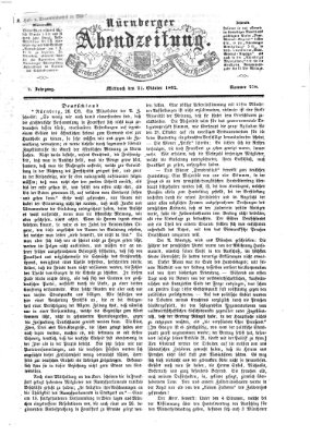 Nürnberger Abendzeitung Mittwoch 22. Oktober 1862