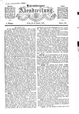 Nürnberger Abendzeitung Freitag 24. Oktober 1862