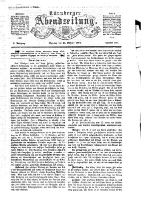 Nürnberger Abendzeitung Samstag 25. Oktober 1862