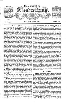 Nürnberger Abendzeitung Freitag 7. November 1862