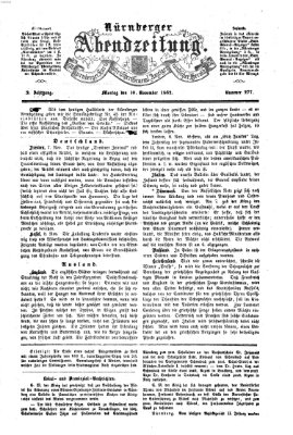 Nürnberger Abendzeitung Montag 10. November 1862