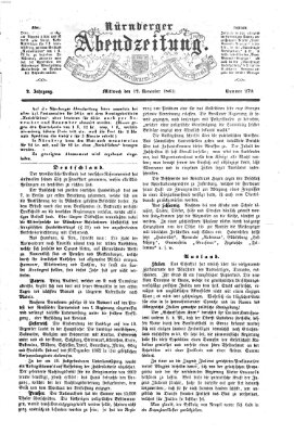 Nürnberger Abendzeitung Mittwoch 12. November 1862