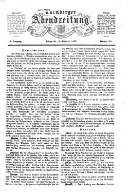 Nürnberger Abendzeitung Freitag 14. November 1862