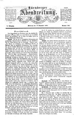 Nürnberger Abendzeitung Mittwoch 19. November 1862