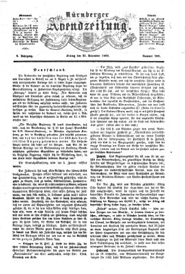 Nürnberger Abendzeitung Freitag 21. November 1862