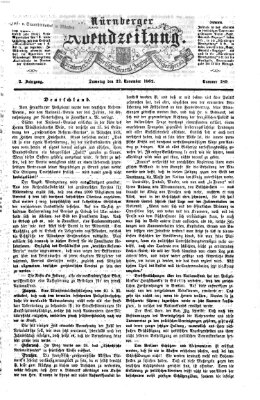 Nürnberger Abendzeitung Samstag 22. November 1862